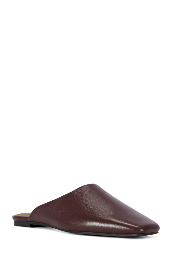 RAPHAEL-CHOCOLATE GENUINE LEATHER FLAT