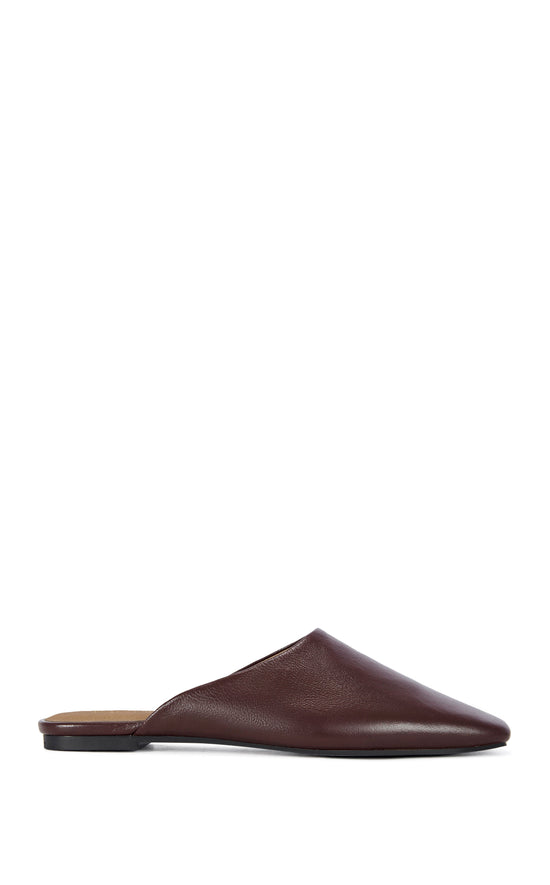 RAPHAEL-CHOCOLATE GENUINE LEATHER FLAT
