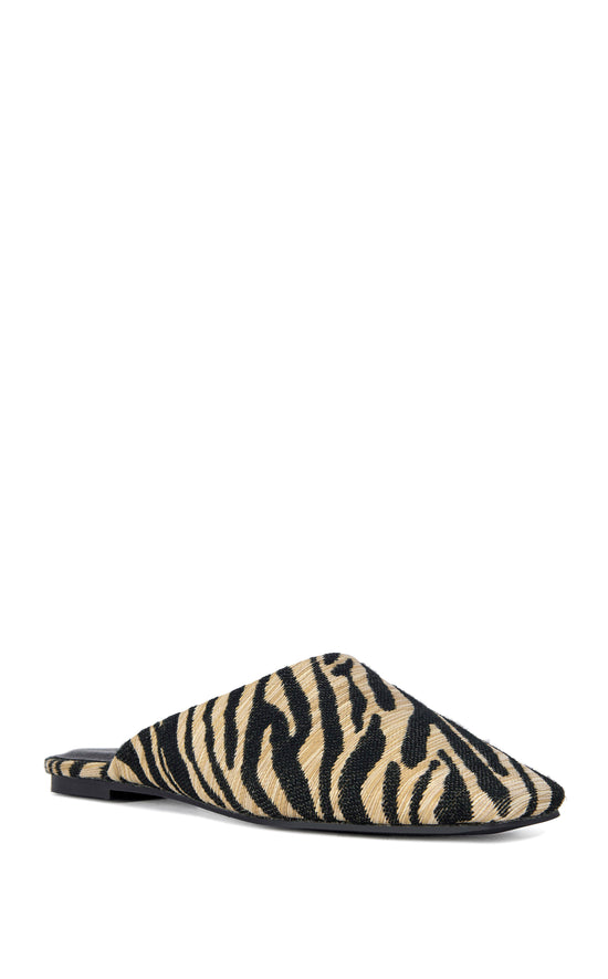 RAPHAEL-ZEBRA GENUINE LEATHER FLAT