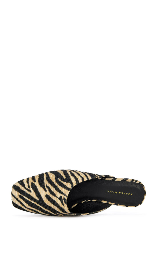 RAPHAEL-ZEBRA GENUINE LEATHER FLAT