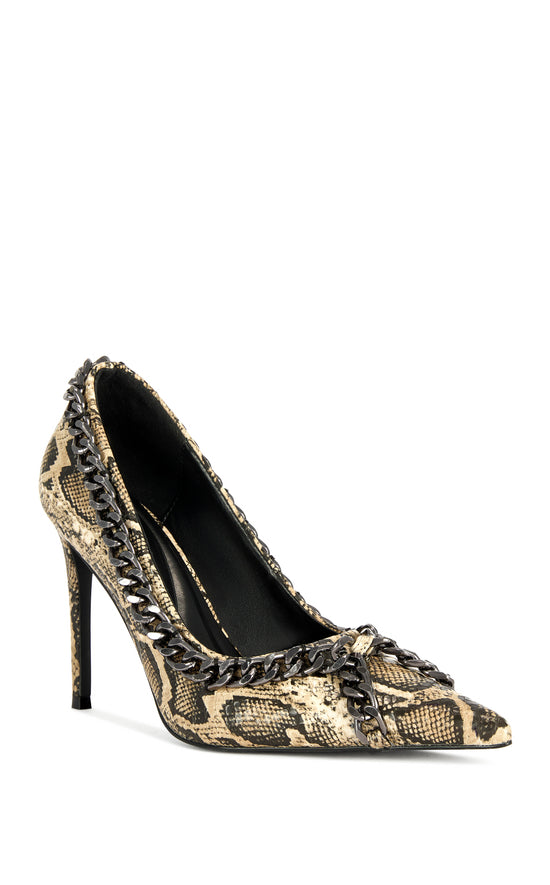 RAVELLE-SNAKE STILETTO PUMP