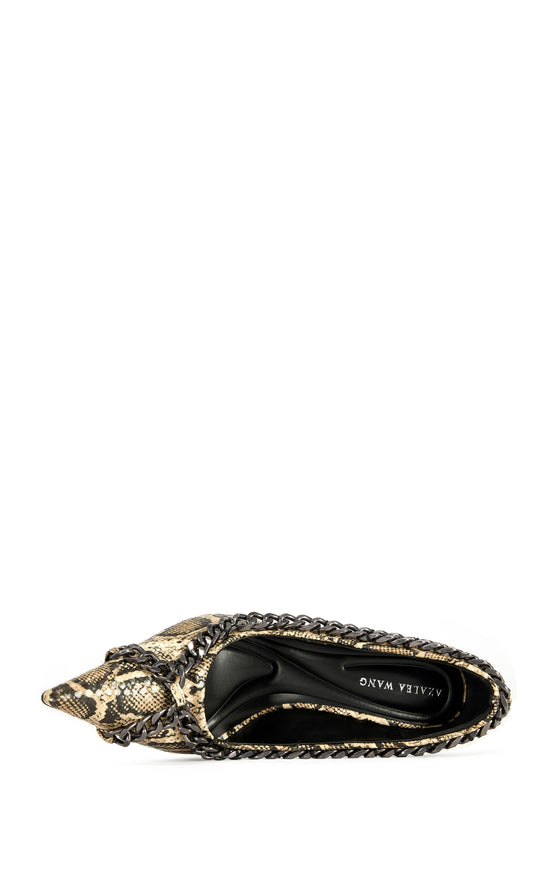 RAVELLE-SNAKE STILETTO PUMP