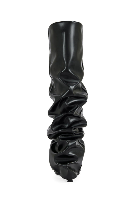 RAYLAN-BLACK SLOUCH WEDGE SANDAL BOOT