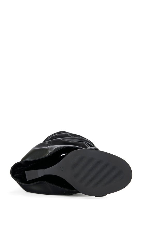 RAYLAN-BLACK SLOUCH WEDGE SANDAL BOOT