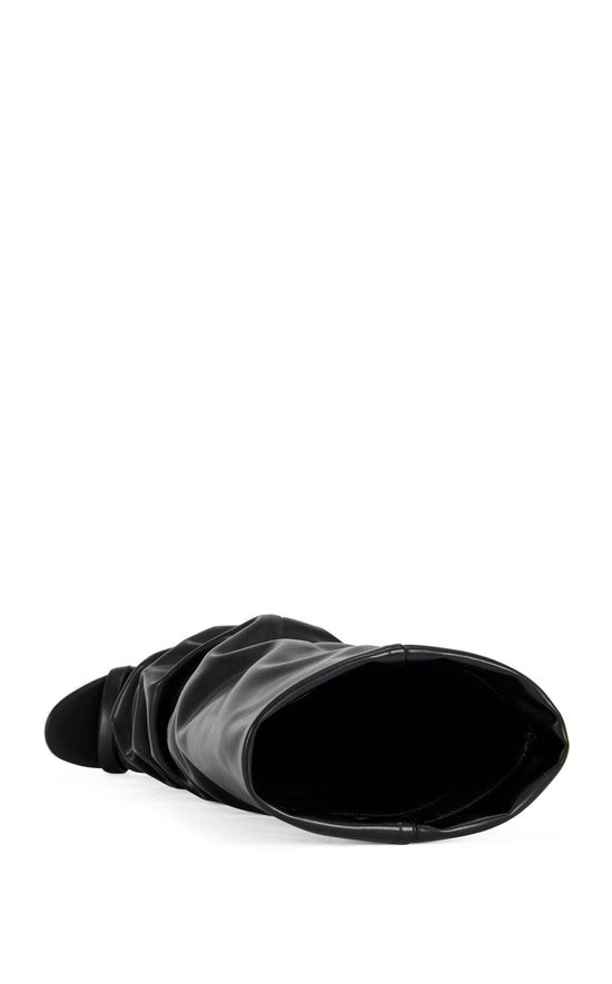 RAYLAN-BLACK SLOUCH WEDGE SANDAL BOOT