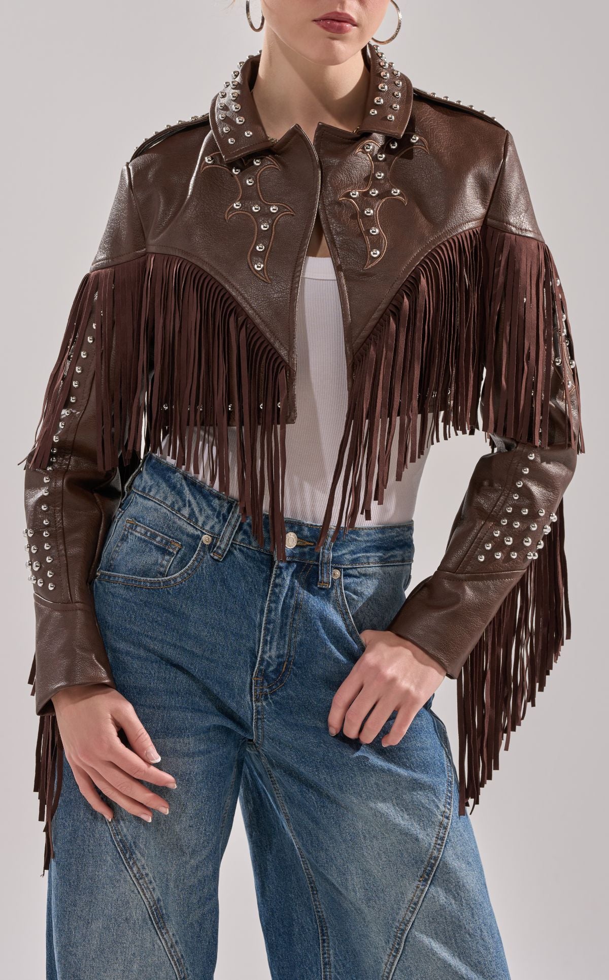 REECE-BROWN MOTO OUTERWEAR | AZALEA WANG