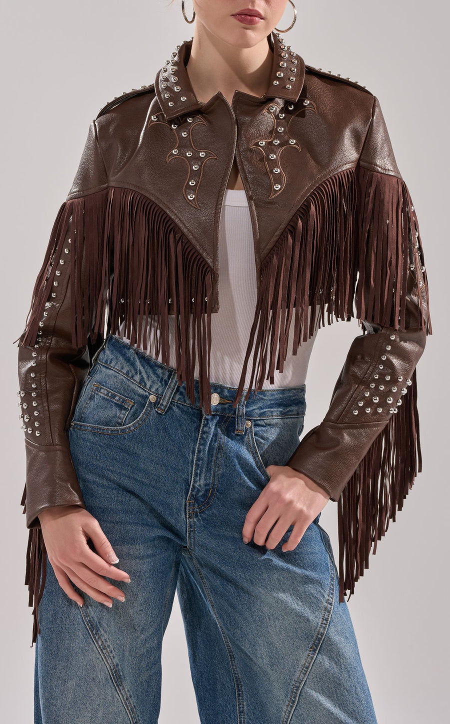 REECE-BROWN MOTO OUTERWEAR | AZALEA WANG