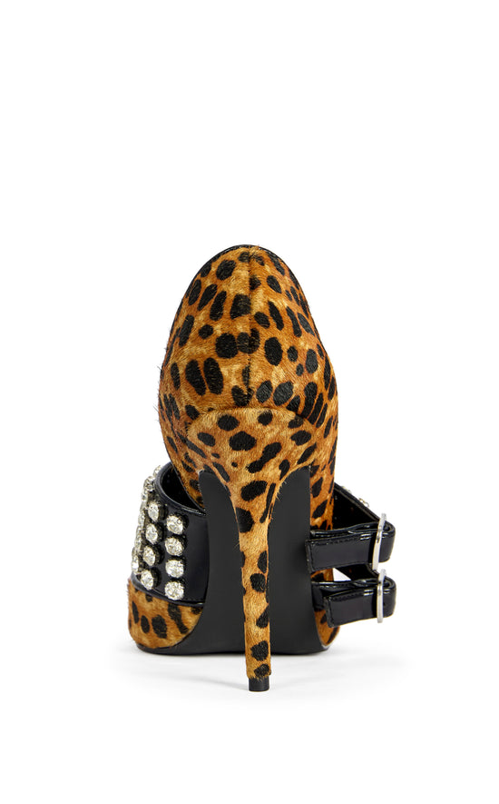 REESEA-CHEETAH GENUINE LEATHER STILETTO PUMP