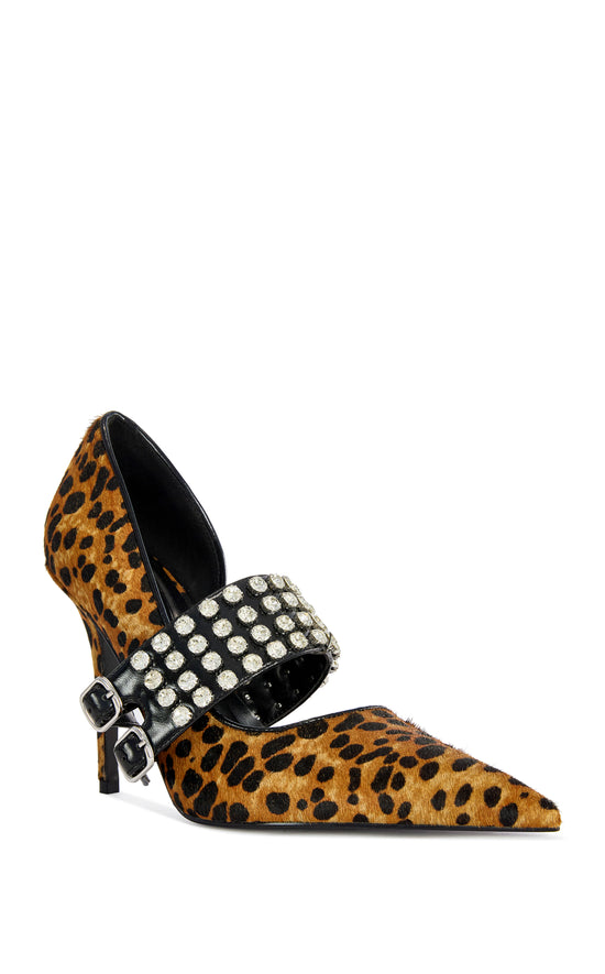 REESEA-CHEETAH GENUINE LEATHER STILETTO PUMP
