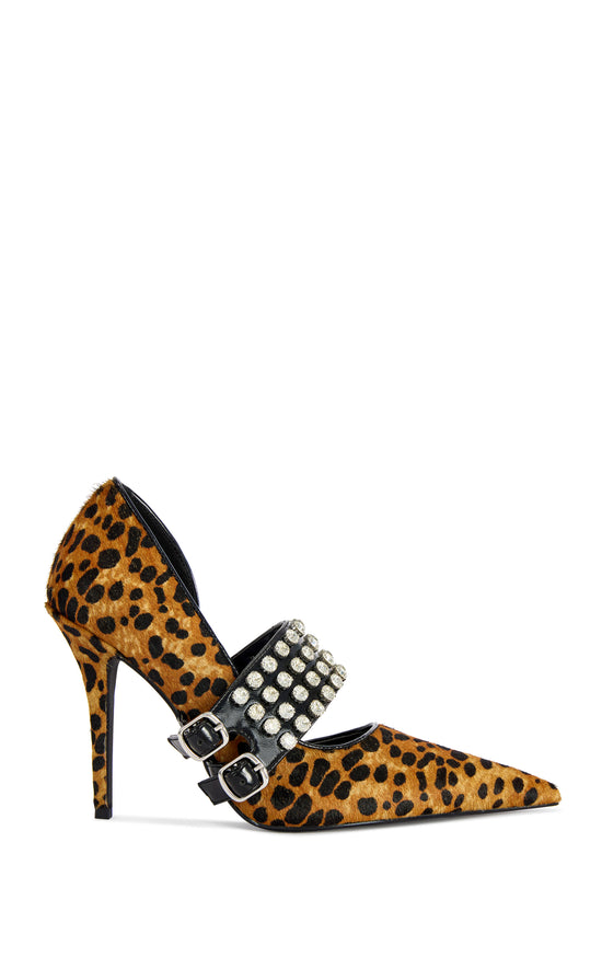 REESEA-CHEETAH GENUINE LEATHER STILETTO PUMP