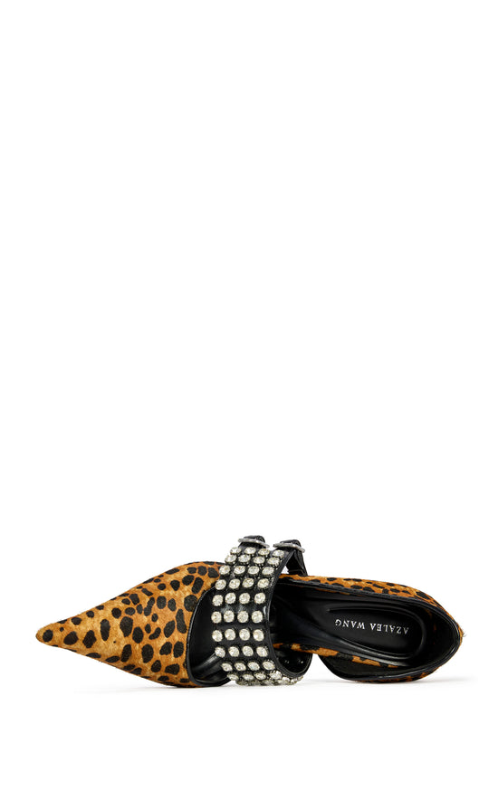 REESEA-CHEETAH GENUINE LEATHER STILETTO PUMP