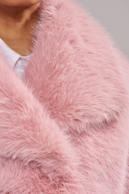 REGINA-BLUSH FAUX FUR JACKET