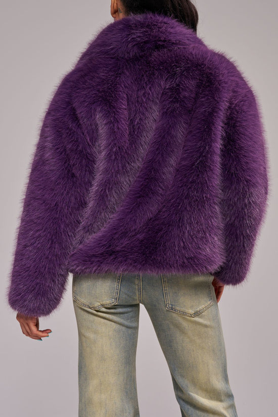 REGINA-PURPLE FAUX FUR JACKET