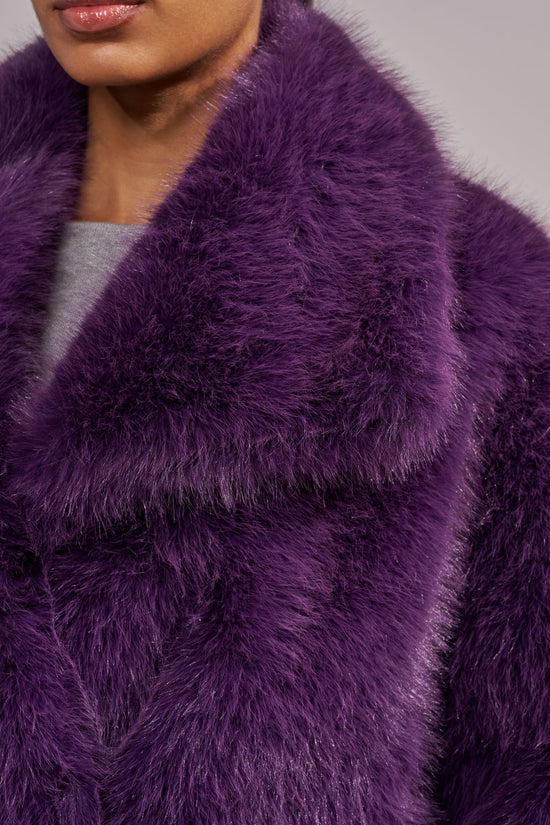 REGINA-PURPLE FAUX FUR JACKET