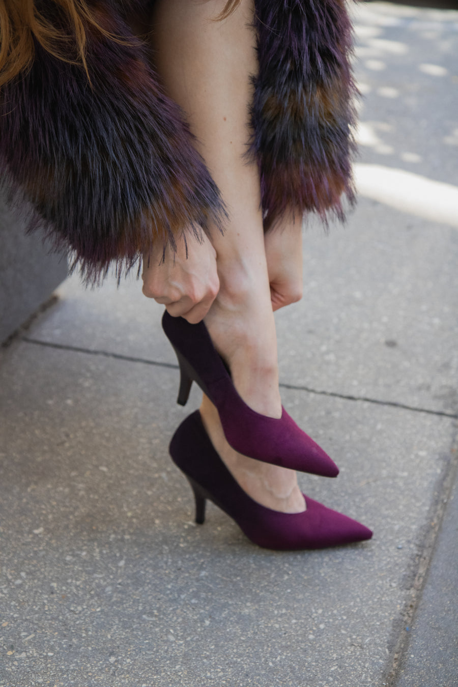 OCEANA-PURPLE OMBRE HIGH VAMP STILETTO PUMP