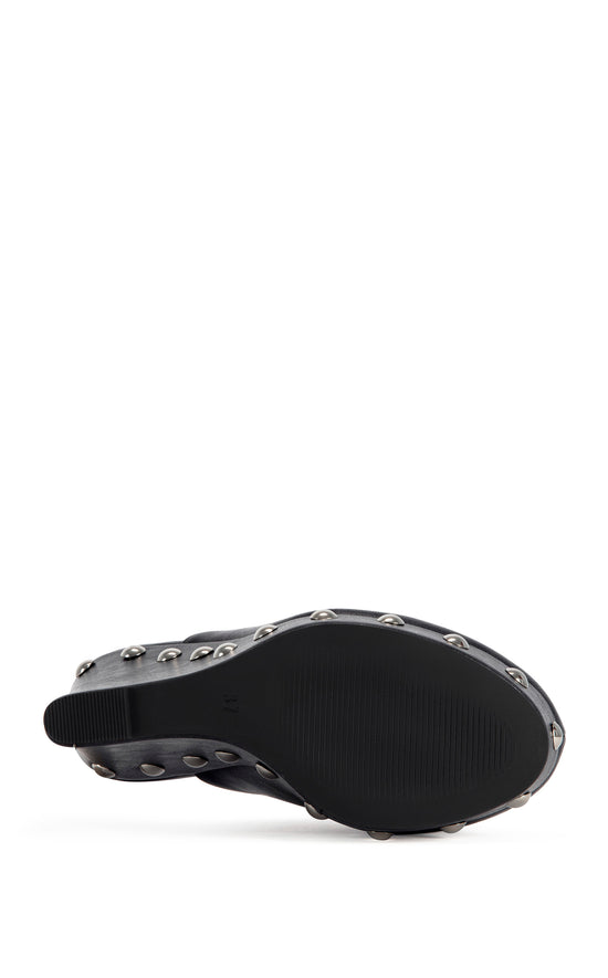 RIALA-CHARCOAL STUDDED PLATFORM WEDGE PUMP
