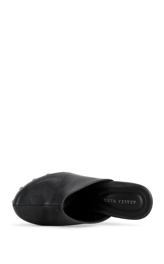 RIALA-CHARCOAL STUDDED PLATFORM WEDGE PUMP