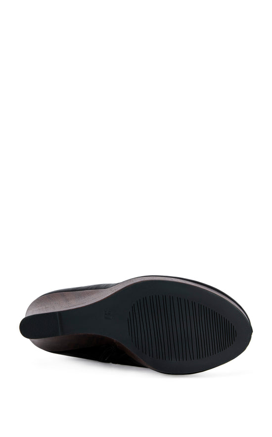 ROAD-BLACK PLATFORM WEDGE BOOTIE