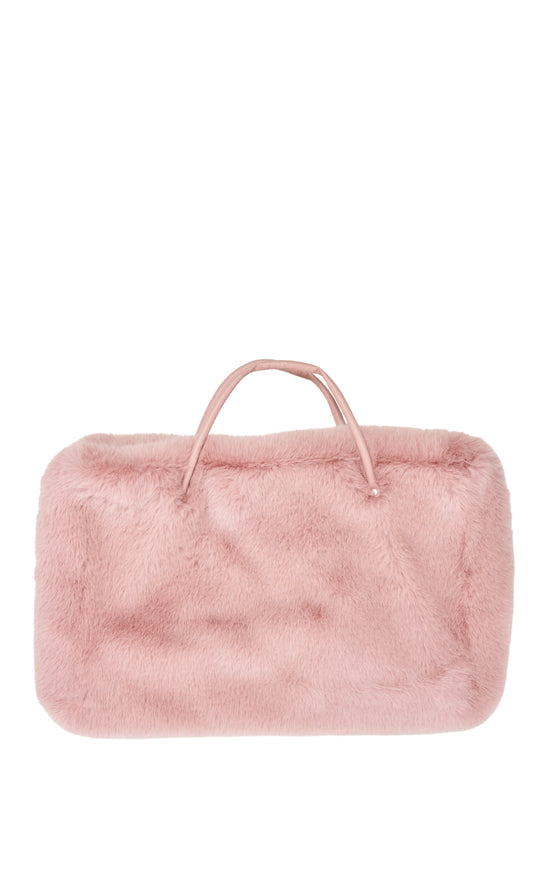 ROXANA-BLUSH FAUX FUR HANDBAG