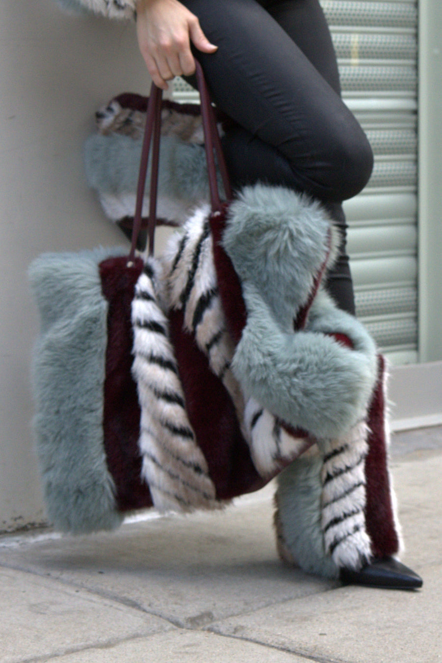 ROXANA-MULTI FAUX FUR HANDBAG