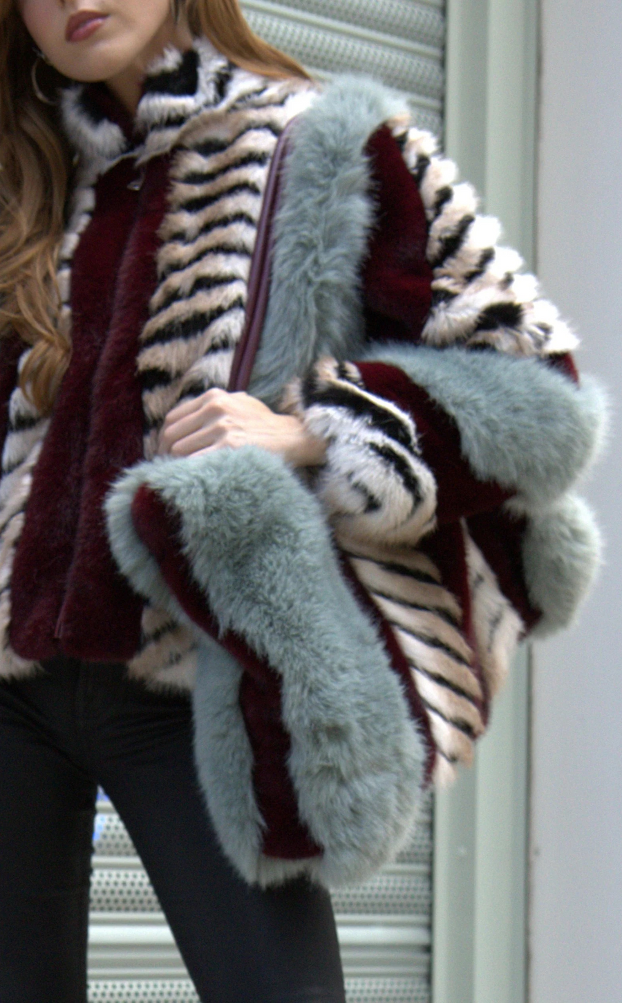 ROXANA-MULTI FAUX FUR HANDBAG
