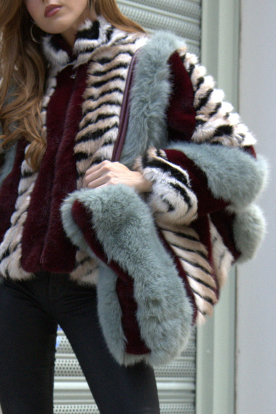 ROXANA-MULTI FAUX FUR HANDBAG
