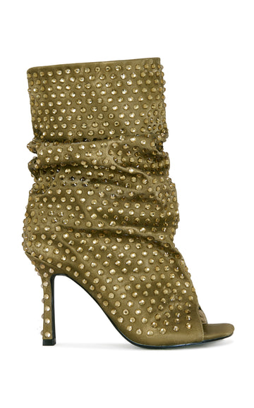 ROZSI-BRONZE PEEP TOE STILETTO BOOTIE