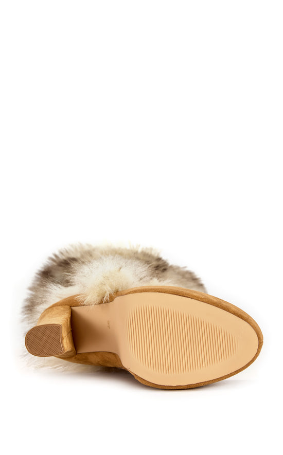 RYLAN-CAMEL FAUX FUR BLOCK BOOT