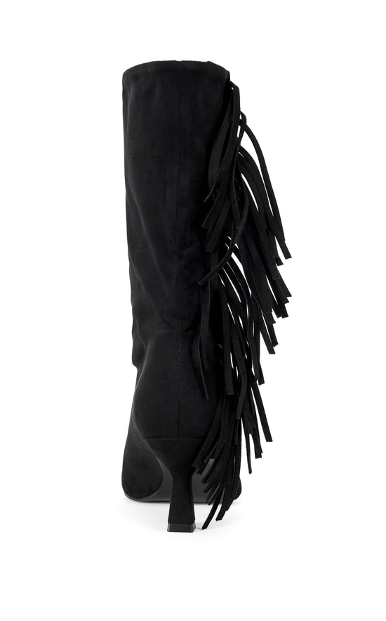 SARIAH-BLACK FRINGE BOOTIE