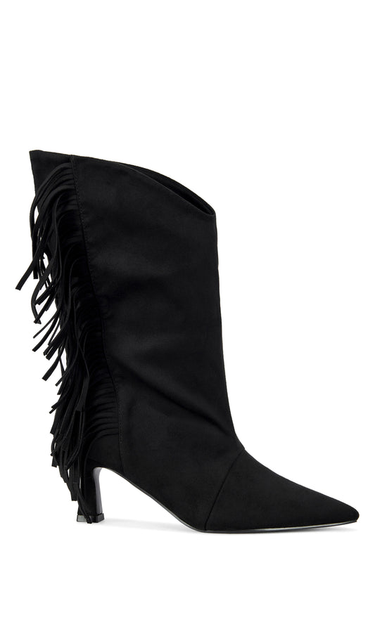SARIAH-BLACK FRINGE BOOTIE