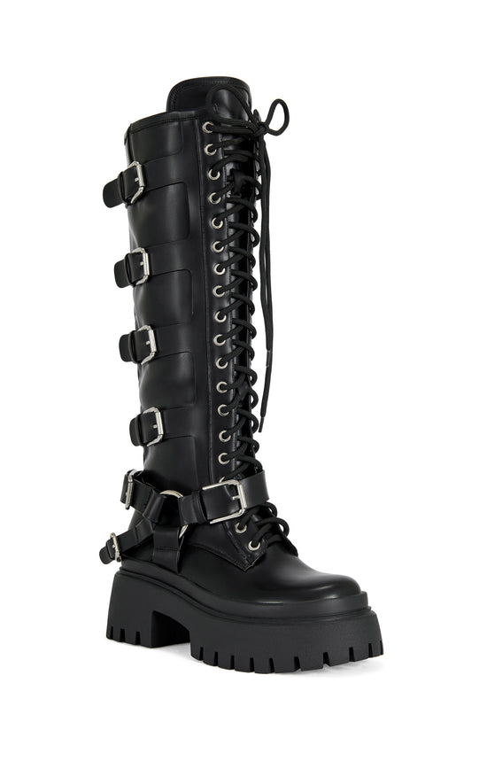 SAXEN-BLACK FLATFORM BOOT | AZALEA WANG