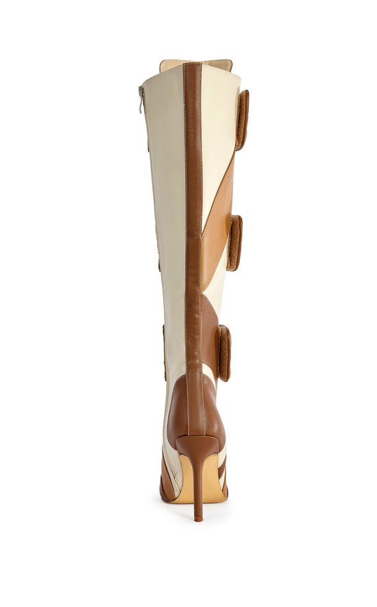 SCHUMACHER-TAN SPORTY POINT-TOE STILETTO BOOT