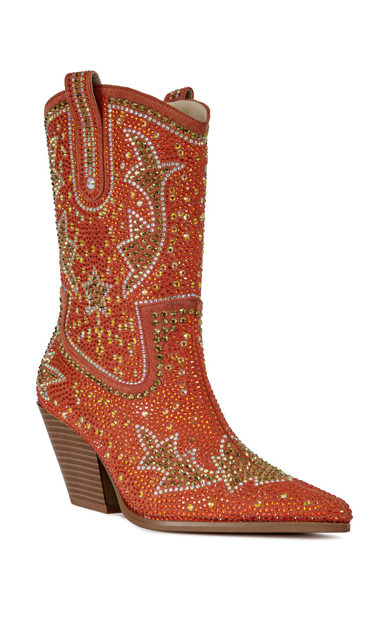 SCOTT-ORANGEMULTI WESTERN BOOTIE