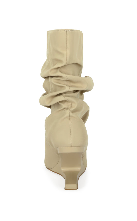 SERONA-KHAKI WEDGE BOOTIE