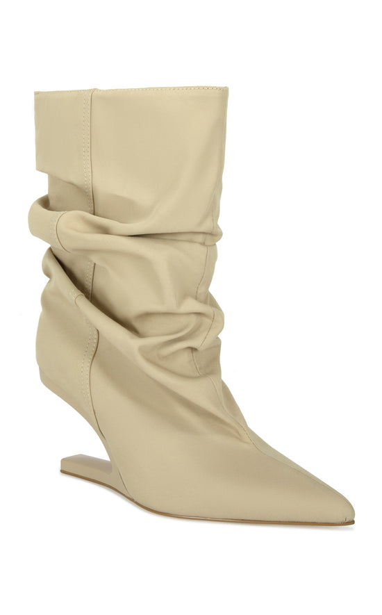 SERONA-KHAKI WEDGE BOOTIE