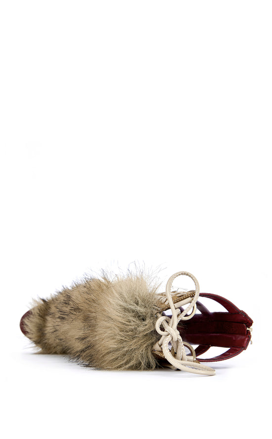 SHAINE-MULTI FAUX FUR GLADIATOR SANDAL BOOT