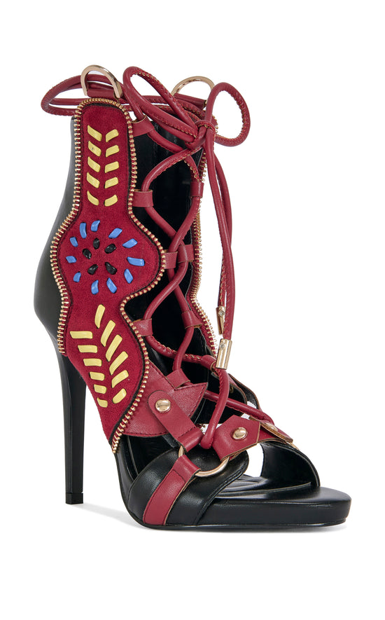 SHAINIA-BLACKMULTI GLADIATOR SANDAL BOOTIE