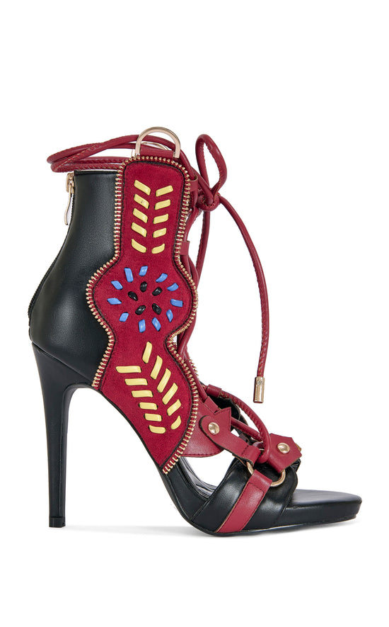 SHAINIA-BLACKMULTI GLADIATOR SANDAL BOOTIE