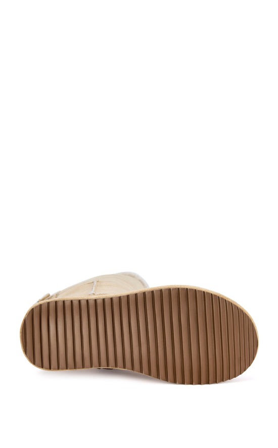 SHEA-SAND FLATFORM BOOT WITH FUR TRIM