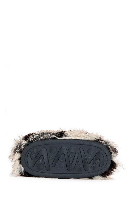 SHIVER-BROWNMULTI FAUX FUR FLAT BOOT