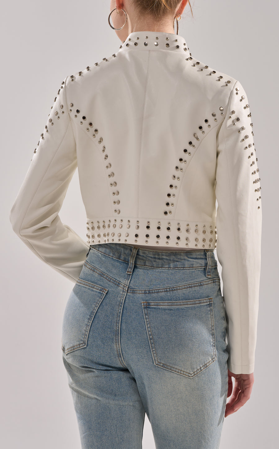 SILVINA-WHITE MOTO OUTERWEAR | AZALEA WANG