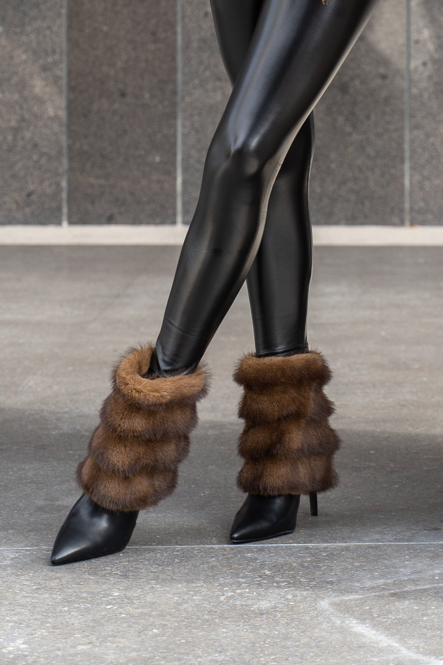 SIMON-BLACK FAUX FUR STILETTO BOOTIE