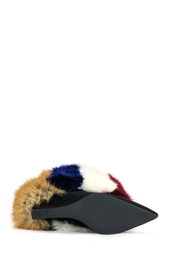 SLATE-MULTI FAUX FUR WEDGE BOOT