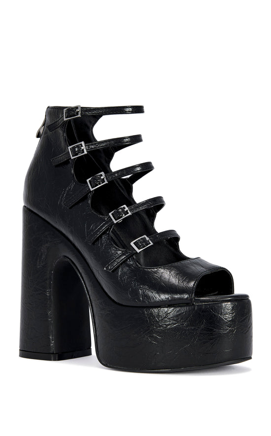 SMITTEN-BLACK STRAPPY PLATFORM PUMP