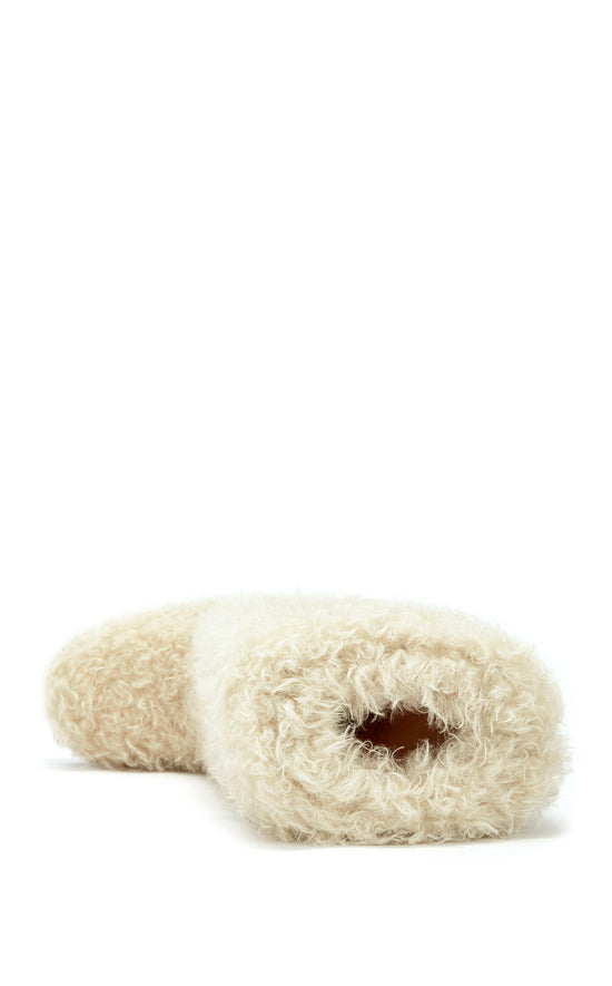 SOLACE-CREAM FAUX FUR FLAT BOOT