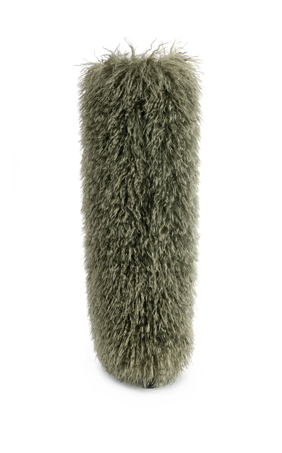 SOLARA-OLIVE FAUX FUR WEDGE BOOT