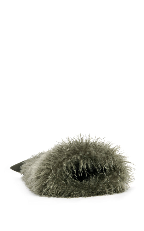 SOLARA-OLIVE FAUX FUR WEDGE BOOT