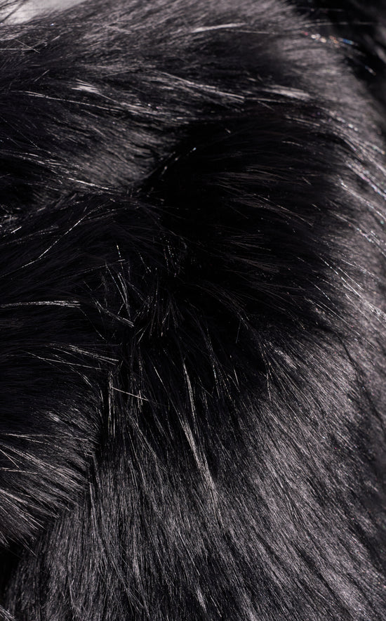 STARLET-BLACK FAUX FUR SCARF