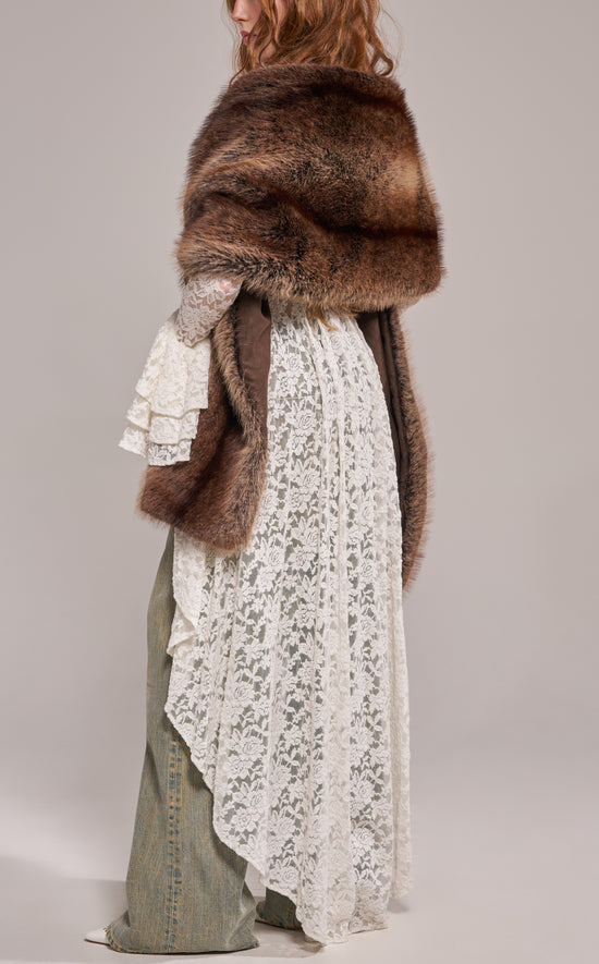 STARLET-BROWN FAUX FUR SCARF