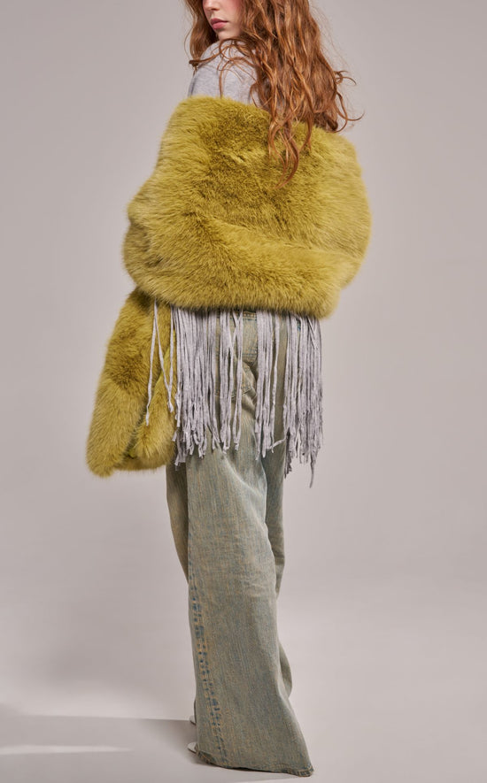 STARLET-WARMOLIVE FAUX FUR SCARF